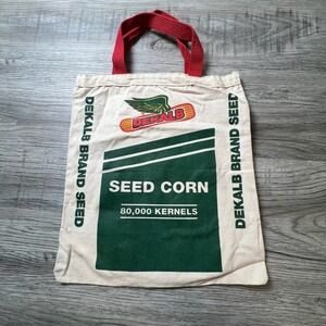 Fabriko Tote Bag Unisex Small Cream DeKalb Seed Corn Vintage Americana Graphic